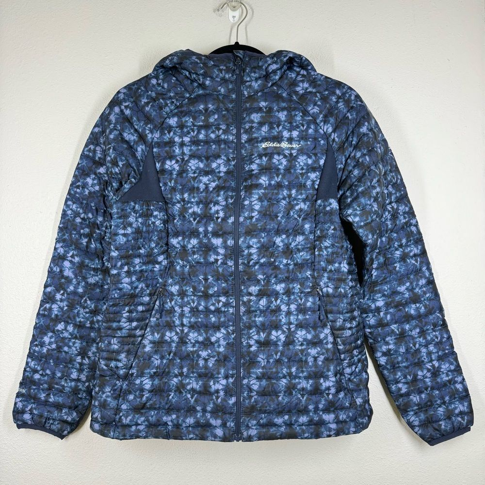 Eddie Bauer Women’s First Ascent Storm Down 800 Hooded Puffer Jacket Blue Medium